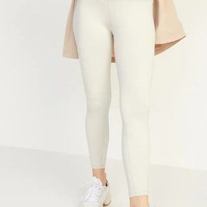 Old Navy High Waisted CozeCore 7/8 Ankle Leggings - NWT Size Large in Cream